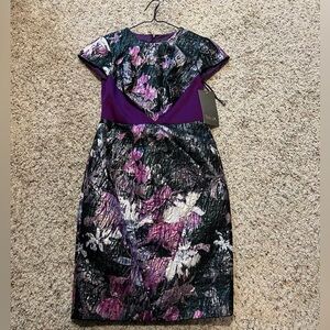 Theia Dress - Purple Floral - new with tags attached